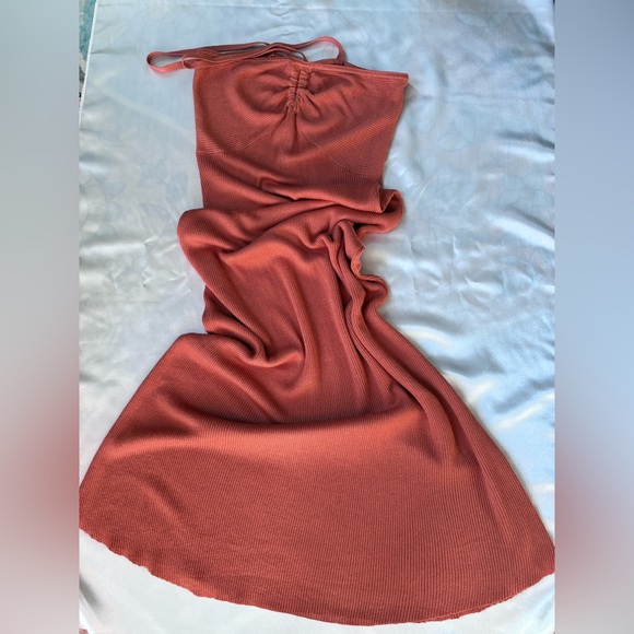 Terracotta Rusty Halter Maxi Dress - Picture 3 of 5